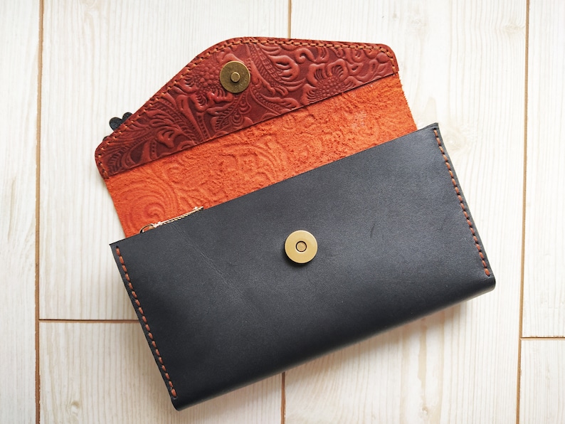 Women Leather Wallet Pattern Leather Long Wallet Pattern - Etsy