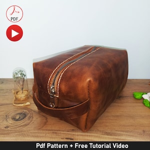 Leder Unisex Dopp Kit Pdf Muster, Männer Kulturtasche Muster, Frauen Make-up Tasche Vorlage, kleine Reisetasche Pdf, Kosmetiktasche Muster