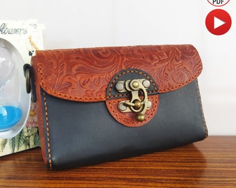 Leather Clutch Pattern for Special Evening, Leather Purse Pattern, Leather Craft Pattern, Leather Sewing Pattern, Leather Bag Pdf Pattern
