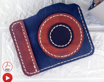 Unique Leather Camera Wallet Pattern, Leather Card Holder Pattern, Leather Template, Leather PDF Pattern