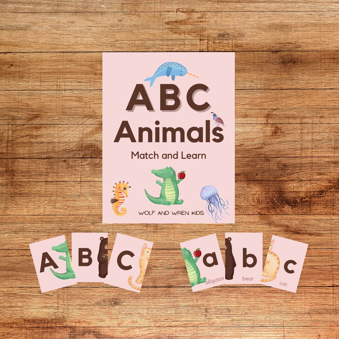 ABC Animals Matching Puzzle - Etsy