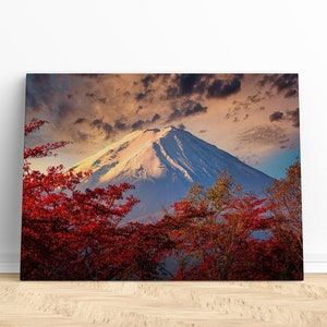 Mount Fuji Print | Canvas wall art print, Cherry Blossom Print, Mount Fuji Canvas, Cherry Blossom Canvas, Mount Fuji Wall Art, Mount Fuji
