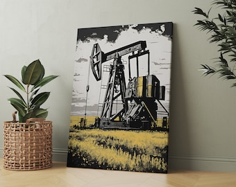 Oil Rig Art Canvas Print | Oil Rig Decor, Oil Rig Artwork, Oil Rig Painting, Oil and Gas Decor, Oil and Gas Art, Oil and Gas Artwork Print