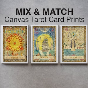 Tarot Card Wall Art Canvas Prints Mix and Match | Tarot Card Print, Tarot Card Gift, Tarot Prints, Tarot Card, Tarot Card Wall Collage