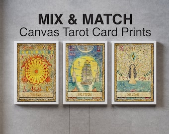 Tarot Card Wall Art Canvas Prints Mix and Match | Tarot Card Print, Tarot Card Gift, Tarot Prints, Tarot Card, Tarot Card Wall Collage