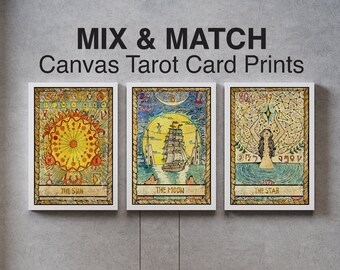 Tarot Card Wall Art Canvas Prints Mix and Match | Tarot Card Print, Tarot Card Gift, Tarot Prints, Tarot Card, Tarot Card Wall Collage