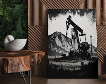 Oil Derrick Canvas Print | OIl and Gas Decor, Oil and Gas Canvas Wall Art, Oil and Gas Signs, Oil and Gas Art Print, Oil Rig Art, Oil Rig