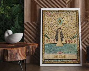 Tarot Card Print Canvas Wall Art | Tarot Card The Star, Tarot Cards Print, Tarot print, Tarot Card Wall Print, Tarot Card Wall Art, Tarot