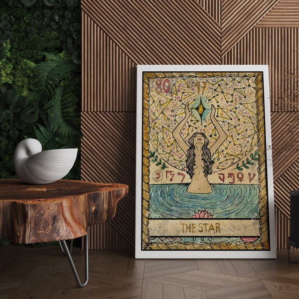 Tarot Card Print Canvas Wall Art | Tarot Card The Star, Tarot Cards Print, Tarot print, Tarot Card Wall Print, Tarot Card Wall Art, Tarot