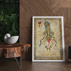 King of Cups Tarot Card Print, Canvas Tarot Print, Tarot Card Wall Art, Tarot Card Wall Print, Tarot Card Wall Collage, Tarot Card Art Print