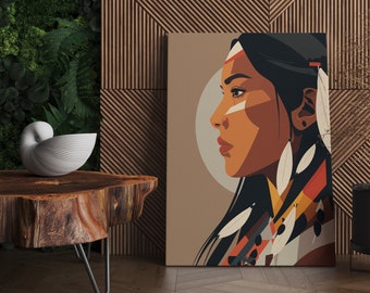 Aboriginal Art Print | Native Americans Wall Art, Native Americans Poster, Native Americans Print, Native Americans Woman, Aboriginal Print