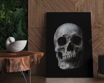 Skull Print Canvas Wall Art | Skull wall art, Skull wall decor, Skull art print, Skull canvas art, Black and white skull print, Skull art