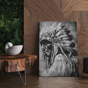 Black and White Native Americans Print | Indigenous art. Native Americans canvas wall art, Native Americans Art, Native Americans Wall Art