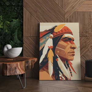 Native Art Print Canvas, Native Americans Wall Art,  Native Americans Print, Native Americans Decor, Native Americans Art, Native Canvas Art