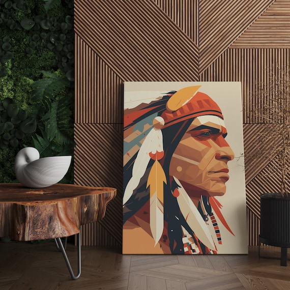 Native Art Print Canvas, Native Americans Wall Art,  Native Americans Print, Native Americans Decor, Native Americans Art, Native Canvas Art
