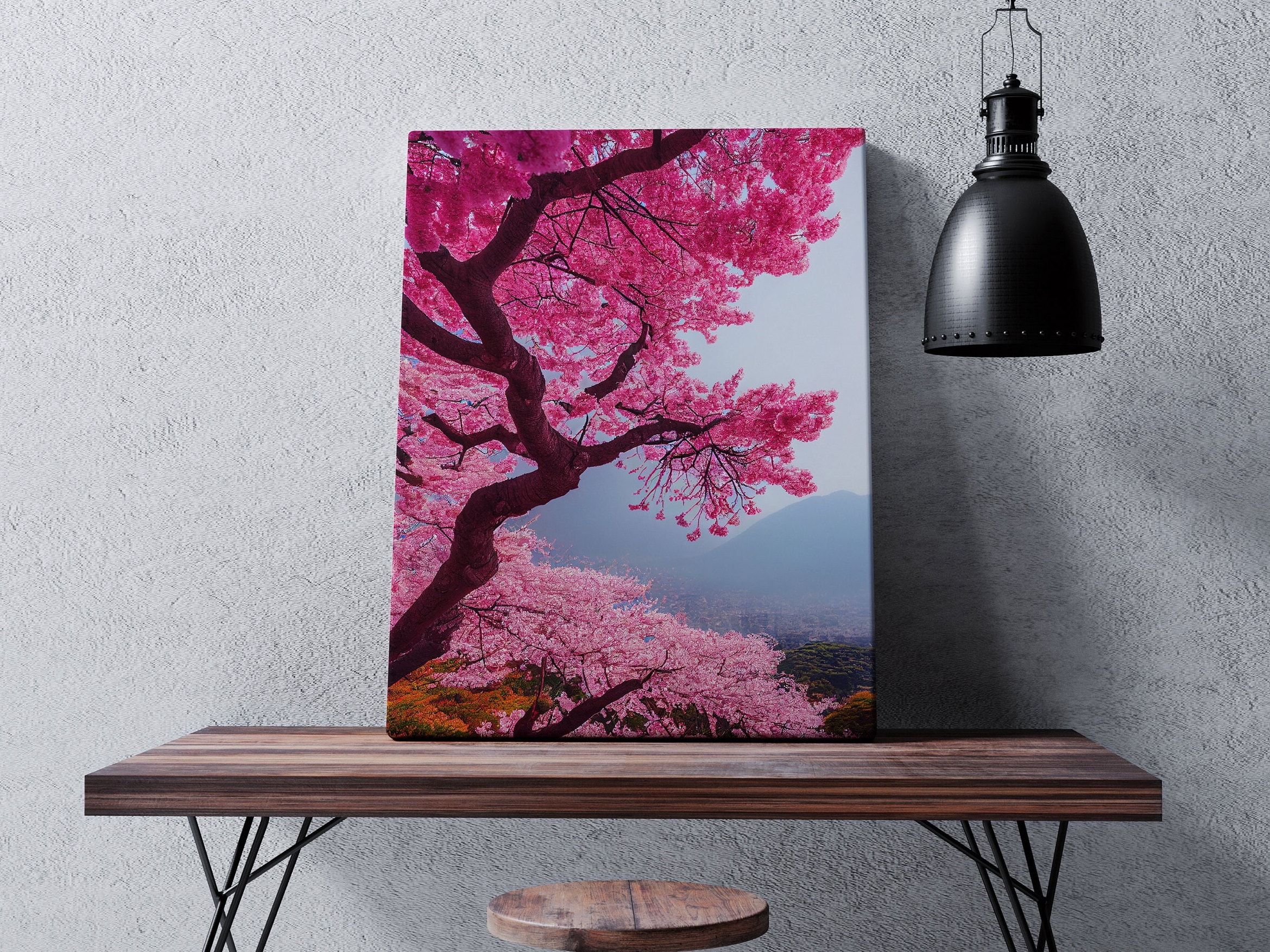 Cherry Blossom Canvas Art Print Cherry Blossom Art Print Etsy