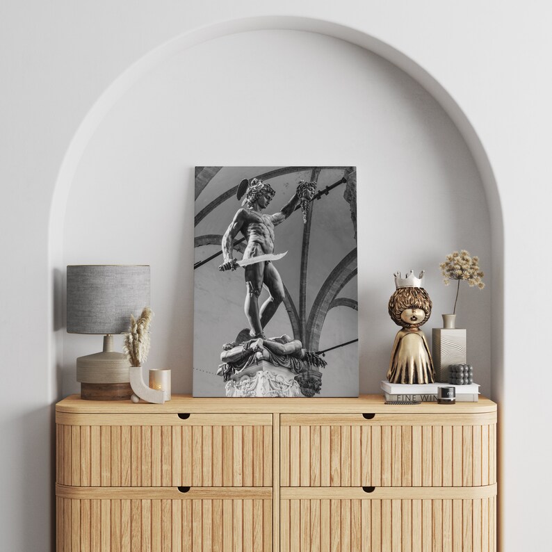 Perseus Canvas Print | Perseus and Medusa Art Print, Greek Statue Print, Greek Print, Greek Mythology Art, Perseus Medusa Print, Greek Art