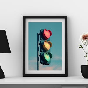 Stop in the Name of Love Art Print, Romantic Heart Wall Art Print, Trendy Apartment Wall Art, Cool Dopamine Decor Art Print, Dorm Room Art