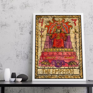 The Emperor Tarot Card Print | Canvas wall art print, Tarot Print, Tarot Card Print, Tarot Card The Emperor, Tarot Card Art Print, Tarot Art