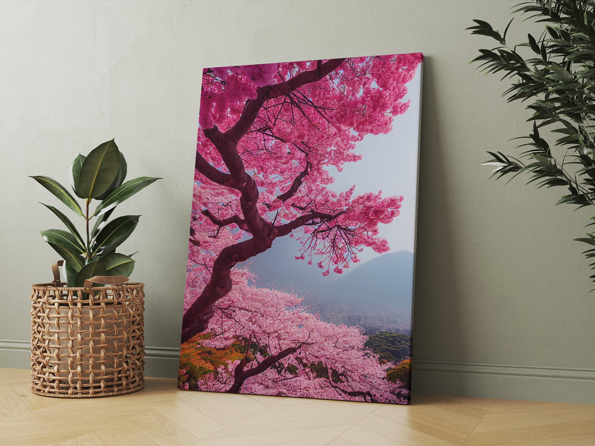 Cherry Blossom Canvas Art Print Cherry Blossom Art Print Etsy