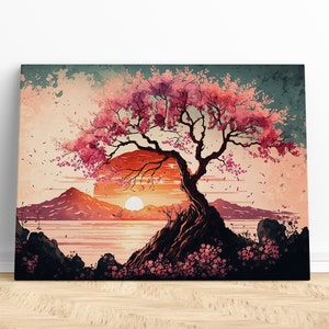 Cherry Blossom Tree Wall Art, Cherry Blossom Canvas, Cherry Blossom Print, Large Canvas Art, Cherry Blossom Canvas Wall Art, Japan Art Print
