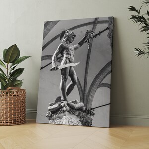 Perseus Canvas Print | Perseus and Medusa Art Print, Greek Statue Print, Greek Print, Greek Mythology Art, Perseus Medusa Print, Greek Art
