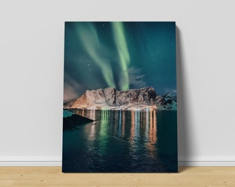 Northern lights Print | Northern lights canvas print, Northern lights art, Aurora borealis print, Northern lights painting, Aurora prints