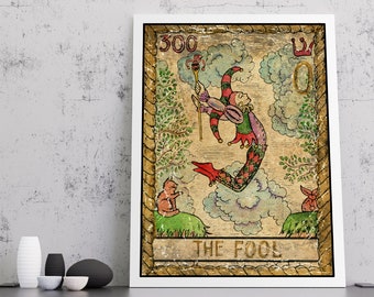 The Fool Tarot Card | Canvas wall art print, Tarot Card The Fool, Tarot Card Print, Tarot Print, Tarot Card Wall Art, Tarot Card Art Print