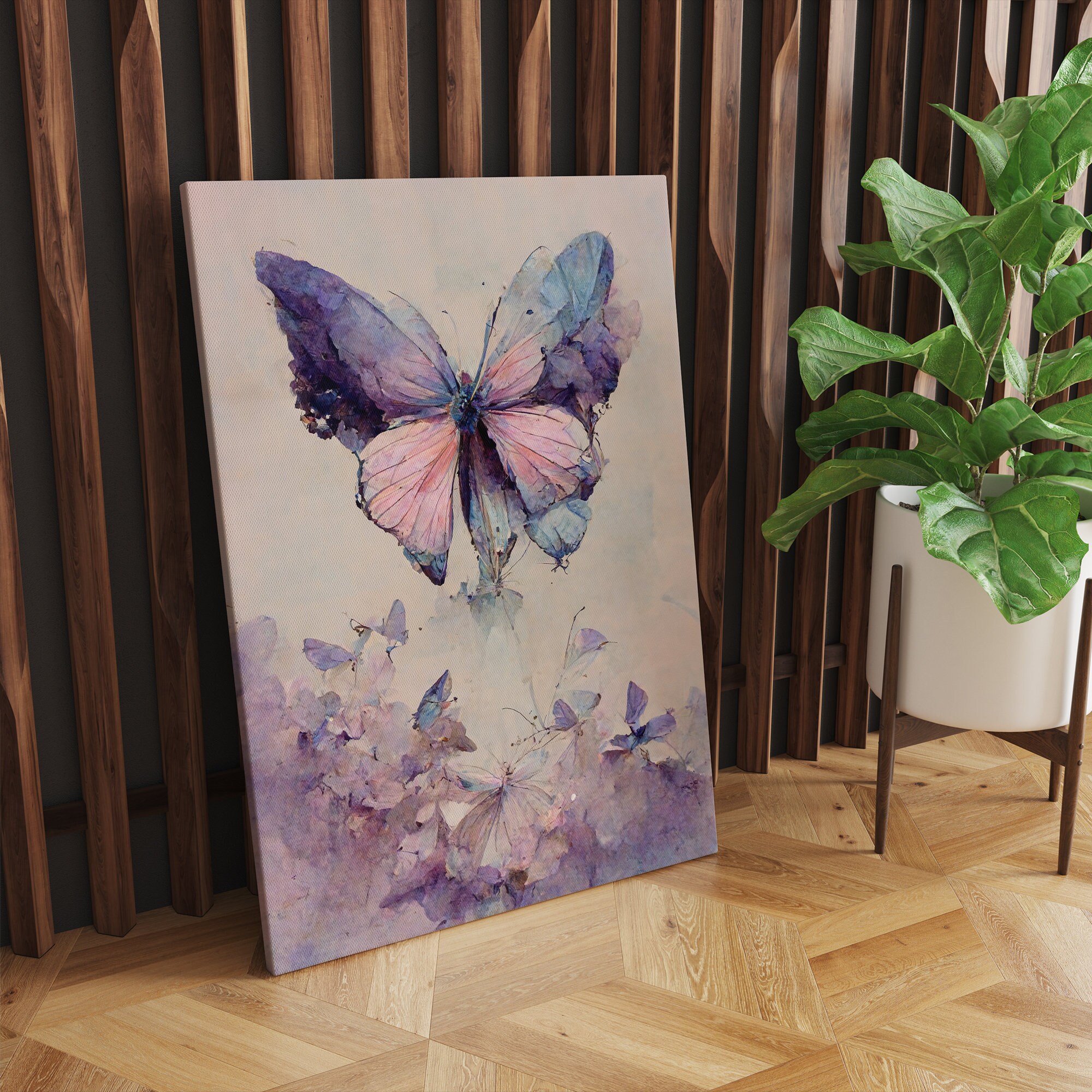 Purple Butterfly Canvas Wall Art Butterfly Print Butterfly Etsy Canada