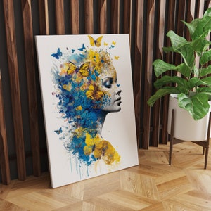 Butterfly Canvas Wall Art | Butterfly Woman Canvas Print, Butterfly Art Print, Butterflies canvas, Butterflies art print, Bedroom wall art
