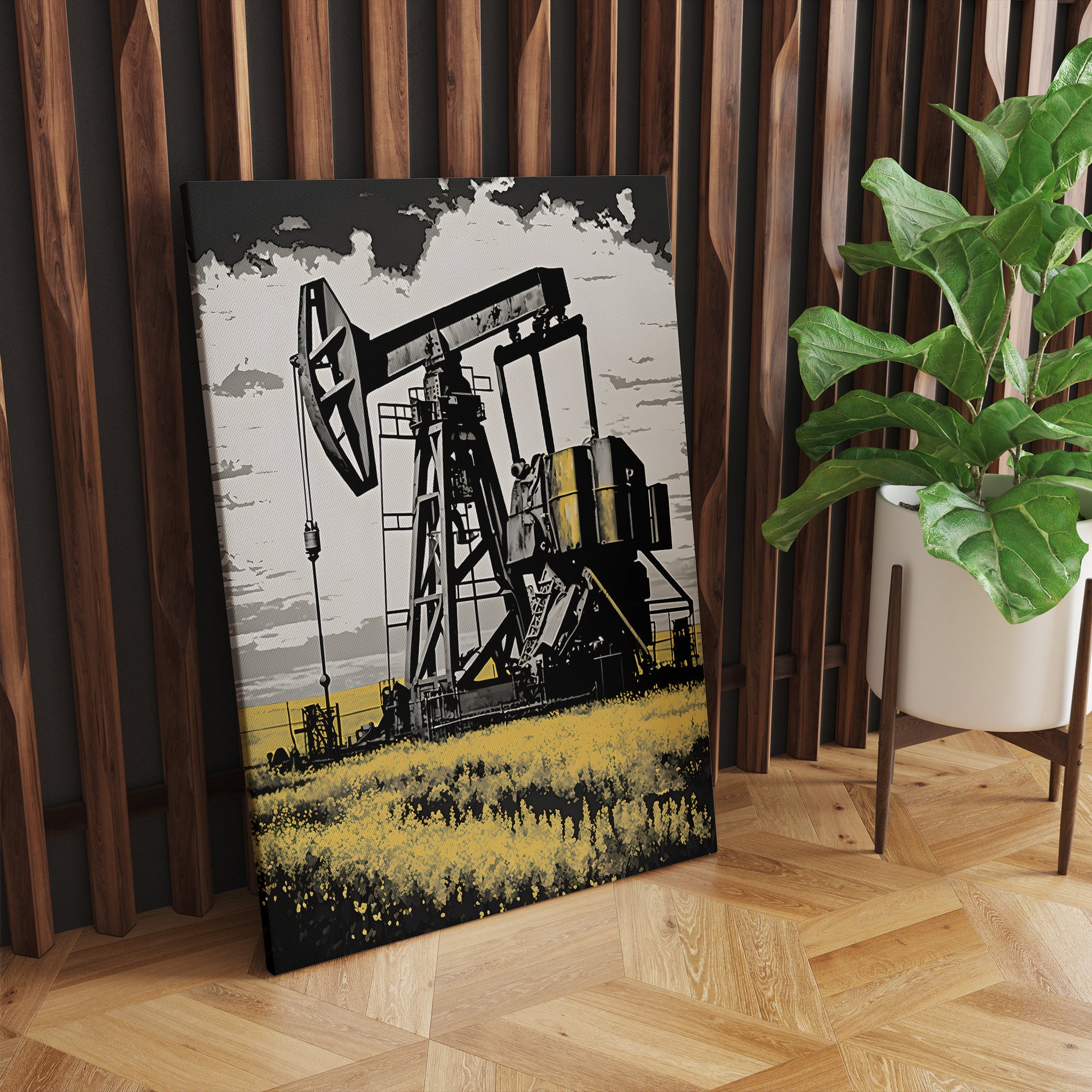 Oil Rig Art Canvas Print | Oil Rig Decor, Oil Rig Artwork, Oil Rig ...