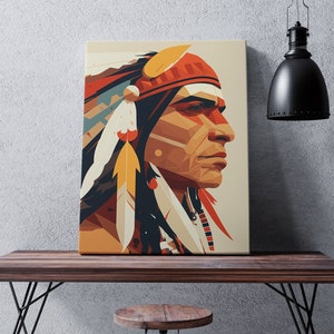 Native Art Print Canvas, Native Americans Wall Art,  Native Americans Print, Native Americans Decor, Native Americans Art, Native Canvas Art