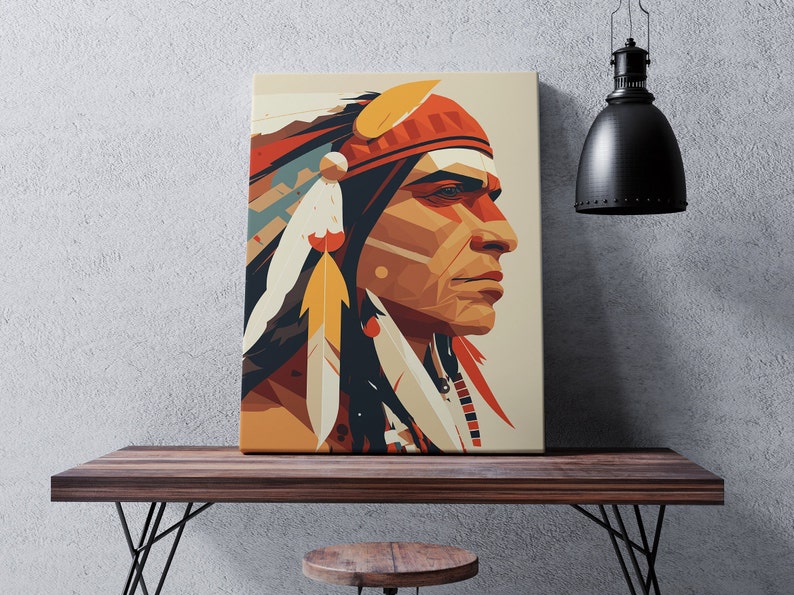 Native Art Print Canvas, Native Americans Wall Art,  Native Americans Print, Native Americans Decor, Native Americans Art, Native Canvas Art