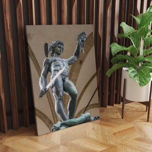 Perseus with Head of Medusa Canvas Wall Art Print | Greek Art Print, Greek Canvas Print, Greek God Art Print, Medusa Art Print, Modern Art