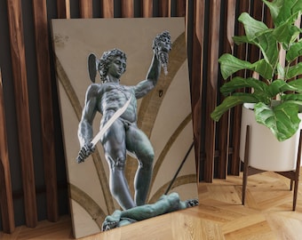 Perseus with Head of Medusa Canvas Wall Art Print | Greek Art Print, Greek Canvas Print, Greek God Art Print, Medusa Art Print, Modern Art