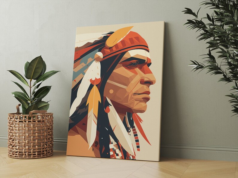 Native Art Print Canvas, Native Americans Wall Art,  Native Americans Print, Native Americans Decor, Native Americans Art, Native Canvas Art