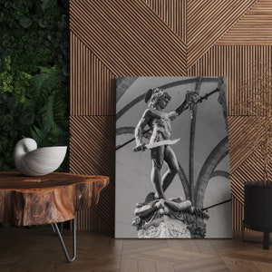 Perseus Canvas Print | Perseus and Medusa Art Print, Greek Statue Print, Greek Print, Greek Mythology Art, Perseus Medusa Print, Greek Art