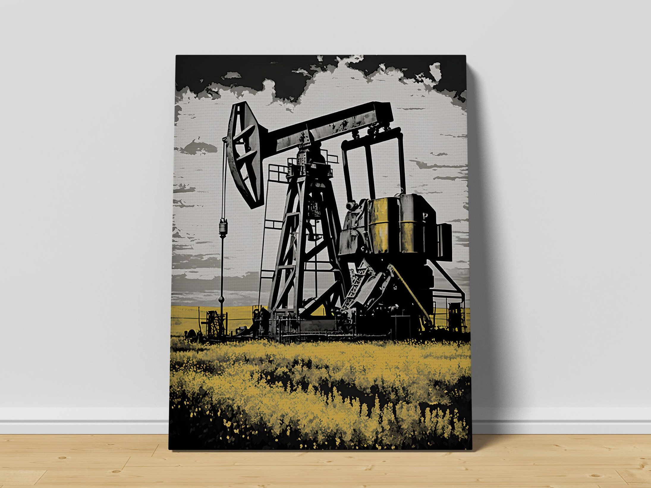 Oil Rig Art Canvas Print | Oil Rig Decor, Oil Rig Artwork, Oil Rig ...