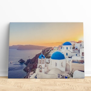 Santorini Greece art canvas print | Santorini print, Santorini wall art, Santorini poster, Canvas wall art, Canvas print, Oia landscape art