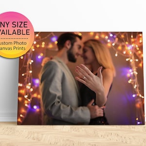 Engagement Photo Canvas Prints (All Sizes) | Turn your engagement photo into canvas art, Engagement print, Engagement photo gift, Canvas art