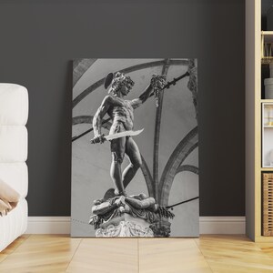 Perseus Canvas Print | Perseus and Medusa Art Print, Greek Statue Print, Greek Print, Greek Mythology Art, Perseus Medusa Print, Greek Art