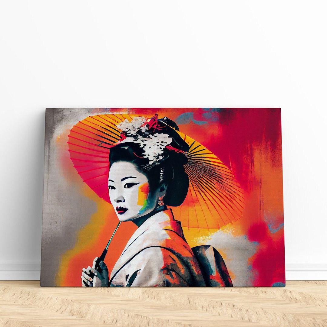 Geisha Canvas Wall Art Geisha Wall Art, Geisha Print, Geisha Art