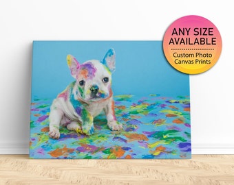 Custom Pet Portraits (All Sizes) - Pet portrait from photo, Pet memorial, Dog portrait, Pet photo, Photo Canvas Print, Photo on Canvas