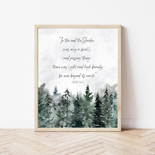 J.R.R Tolkien Quote Wall Art "In the end the Shadow was only a small and passing thing..."