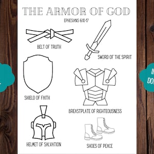 Printable Armor of God Coloring Sheet