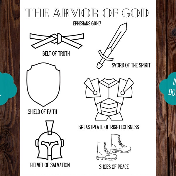 Printable Armor of God Coloring Sheet