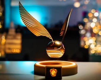 Levitating Harry Potter Golden Snitch – Luminous Floating Golden Snitch – Handmade Collectible