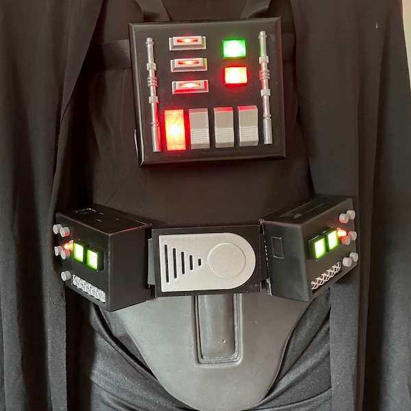 Ceinture / Plastron Dark Vador pour Cosplay avec ceinture en cuir véritable - Episode 3 - La Revanche des Sith