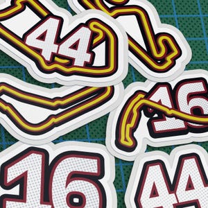Ferrari F1 Sticker Pack - Leclerc & Hamilton - 6 Vinyl Decals - Formula 1 Fan Gift / #16 + #44