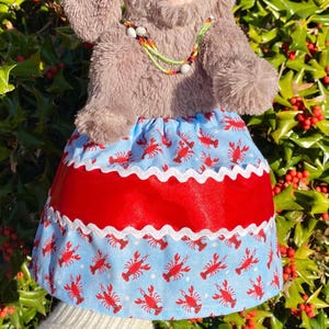 Jupe ruban pour poupée | Fabrication autochtone | Jupe ruban | Accessoires pour poupées | Vêtements pour animaux de compagnie | Jupe faite main | Jupe Homard